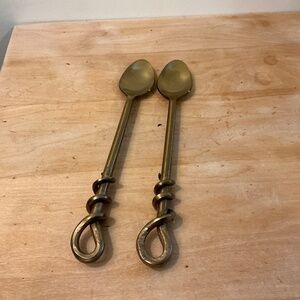 Decorative Brass Spoons (2) with Twist wrap on handle ends